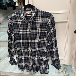 Barbour Navy Plaid Women’s Cotton Flannel sz 8